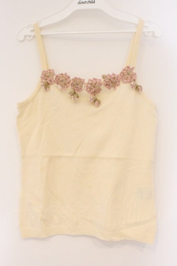 画像1: PINK HOUSE / 桜モチーフキャミソール  アイボリー O-26-03-10-027-LO-TO-IG-OS (1)