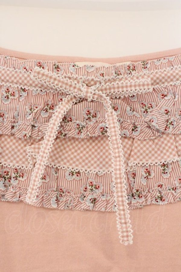 画像2: PINK HOUSE / ティアードフリルキャミ  ピンク O-26-03-10-029-LO-TO-IG-OS (2)