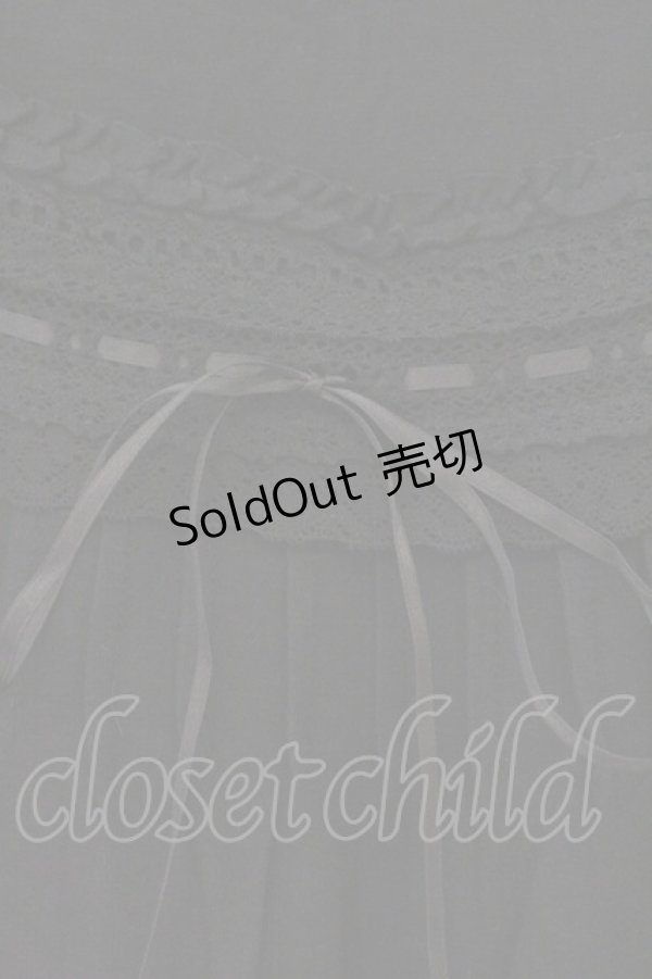 画像2: PINK HOUSE / パフスリーブはしごレースチュニック  クロ O-26-03-10-030-LO-TO-IG-OS (2)