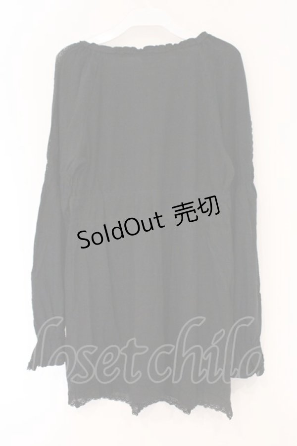 画像5: PINK HOUSE / パフスリーブはしごレースチュニック  クロ O-26-03-10-030-LO-TO-IG-OS (5)