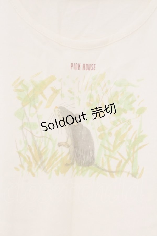 画像2: PINK HOUSE / どうぶつプリントTシャツ  アイボリー O-26-03-10-031-LO-TO-IG-OS (2)