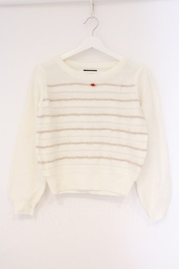 画像1: EATME / プチローズボーダーニット F アイボリー O-26-03-10-033-LO-TO-OW-OS (1)