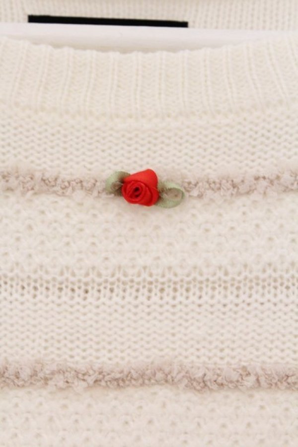 画像2: EATME / プチローズボーダーニット F アイボリー O-26-03-10-033-LO-TO-OW-OS (2)