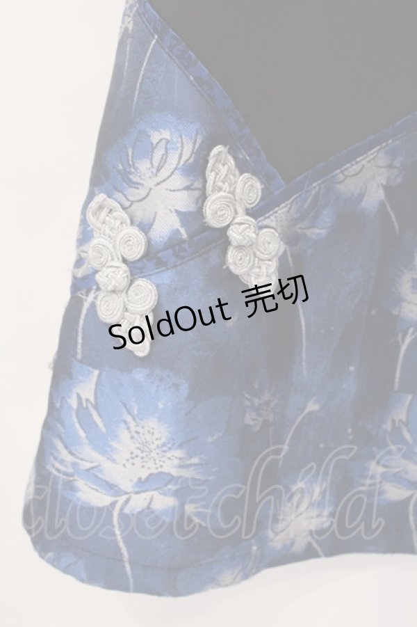 画像4: Qutie Frash / ラップ付き和柄バギーパンツ  ブルー O-26-03-10-034-QU-PA-OW-OS (4)