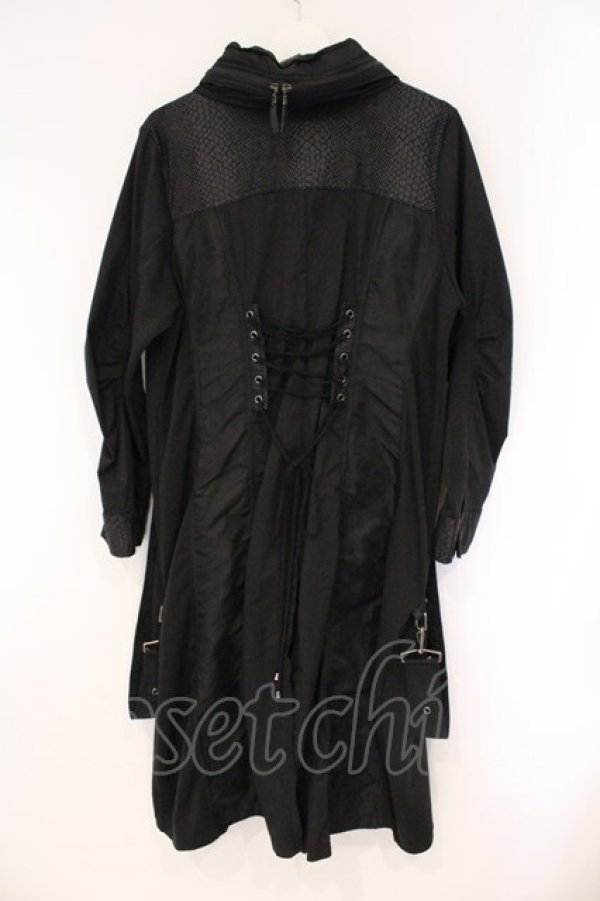 画像5: Qutie Frash / ミリタリーロングジャケット L ブラック O-26-03-10-036-QU-JA-OW-OS (5)