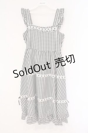 画像: Cherirulu Chocola / ギンガムチェックジャンパースカート M クロ O-26-03-10-039-GO-OP-OW-OS
