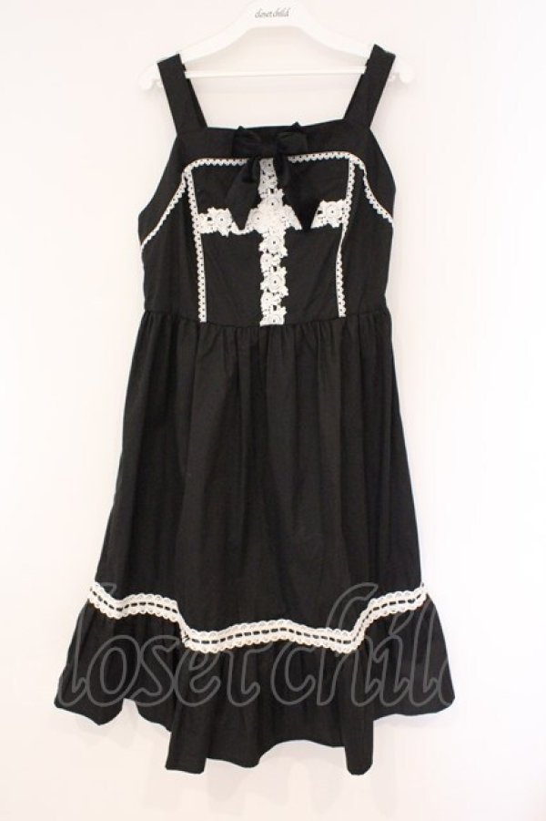 画像1: Eri Aino's collaboration / TTAINリボンレースジャンパースカート L クロ O-26-03-10-040-PU-OP-OW-OS (1)