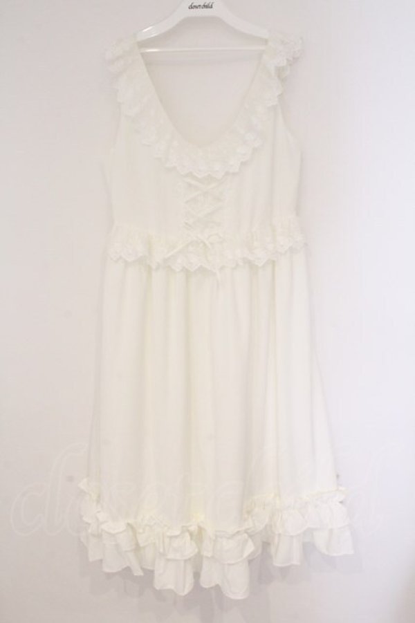 画像1: Princess Flower Garden / TT＊KRSフリルジャンパースカート L シロ O-26-03-10-041-PU-TO-OW-OS (1)