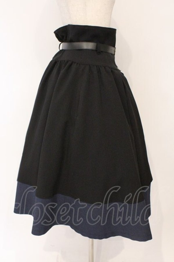 画像3: MIHO MATSUDA / スカート ルトウ  ブラック×ネイビー O-26-03-10-050-GO-SK-IG-OS (3)
