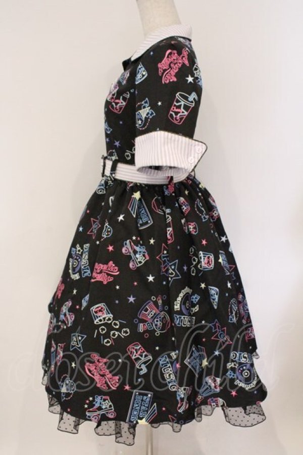 画像4: Angelic Pretty / Neon Star Dinerワンピース  クロ O-26-03-10-054-AP-OP-IG-OS (4)