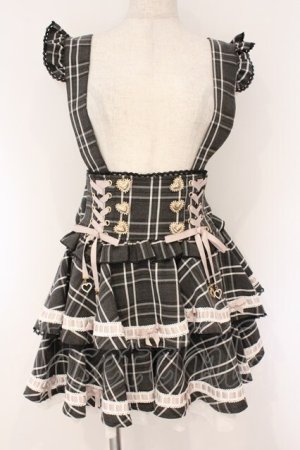 画像: LIZ LISA / はしごリボンチェックティアードスカパン  クロ O-26-03-10-055-LO-SK-IG-OS