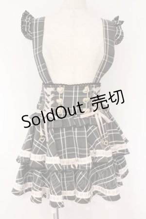 画像: LIZ LISA / はしごリボンチェックティアードスカパン  クロ O-26-03-10-055-LO-SK-IG-OS