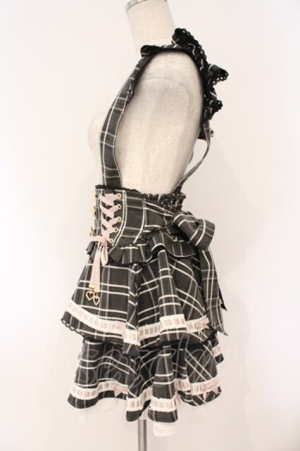 画像3: LIZ LISA / はしごリボンチェックティアードスカパン  クロ O-26-03-10-055-LO-SK-IG-OS (3)