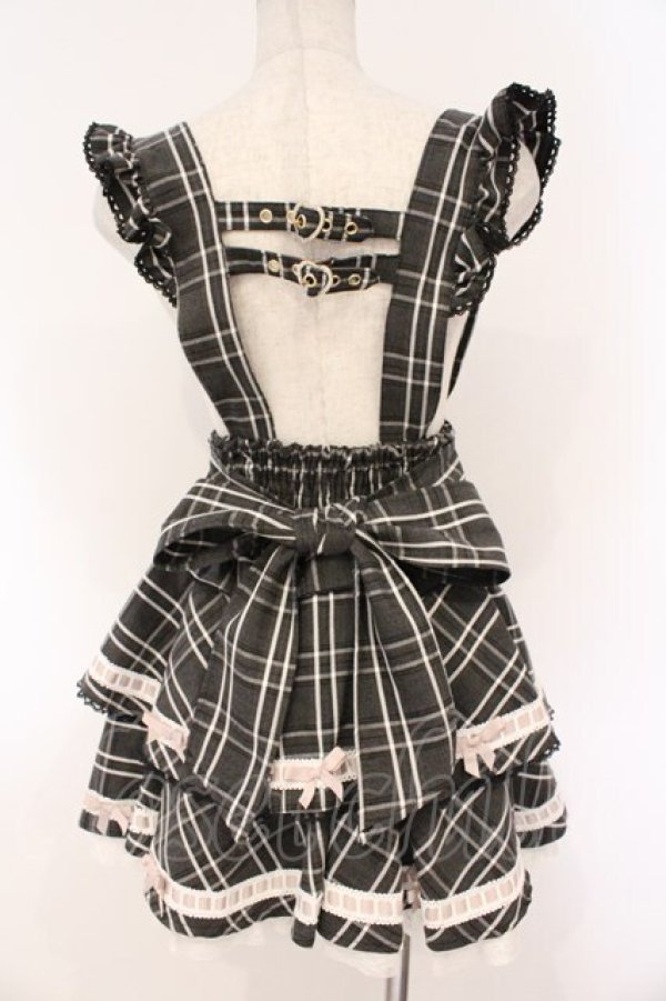 画像4: LIZ LISA / はしごリボンチェックティアードスカパン  クロ O-26-03-10-055-LO-SK-IG-OS (4)