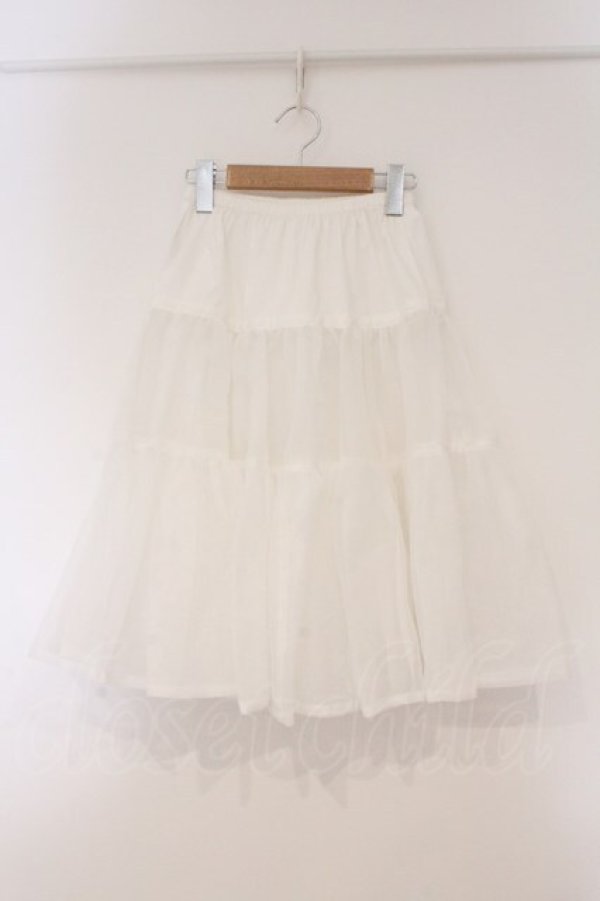 画像1: Innocent World / オーガンジーパニエ ロング シロ O-26-03-10-059-IW-SK-IG-OS (1)