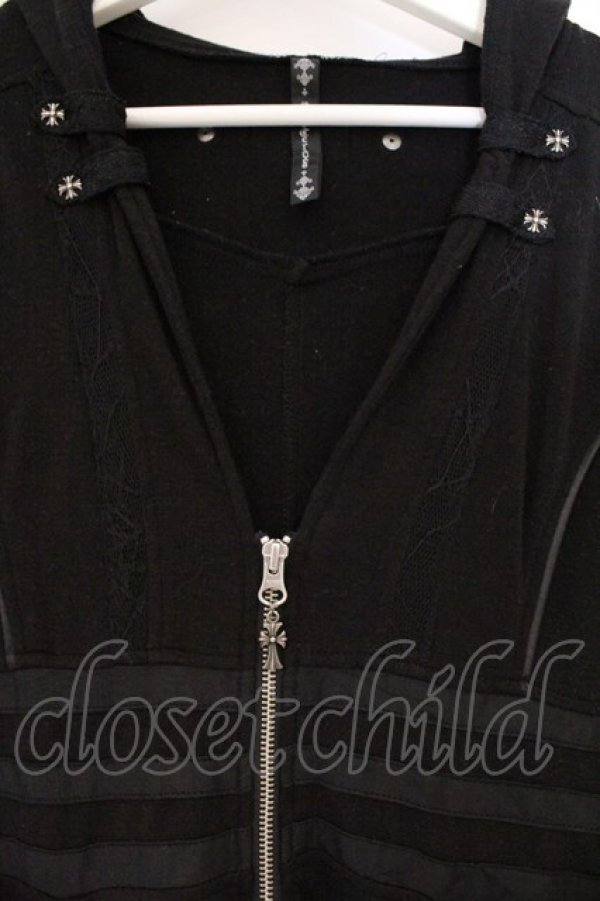 画像2: Ozz Croce / 魔女フードロングパーカー  ブラック O-26-03-10-061-OO-OP-IG-OS (2)