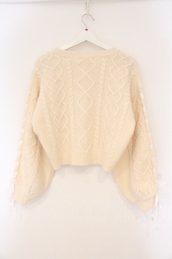 画像3: Honey Cinnamon / ハートケーブルニットカーディガン  オフシロ O-26-03-10-062-LO-TO-IG-OS (3)