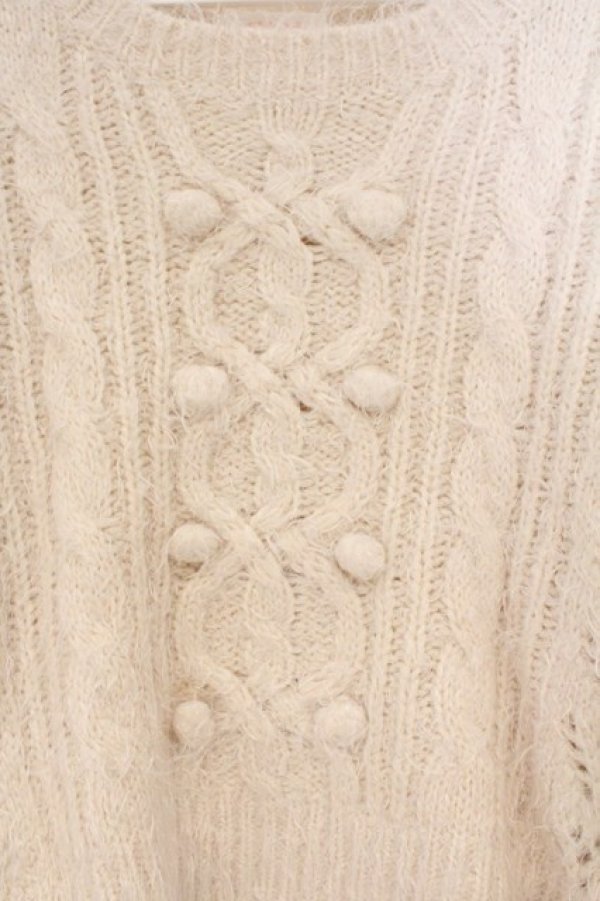 画像2: LIZ LISA / オーガンジーリボンニット  アイボリー O-26-03-10-063-LO-TO-IG-OS (2)