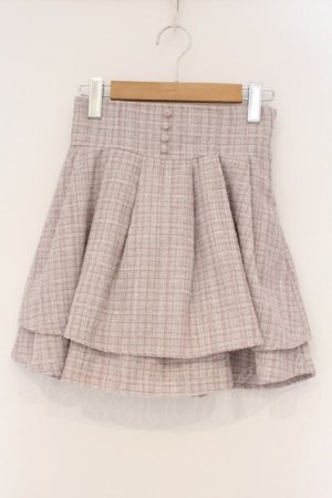 画像: evelyn / ツイードダブルフレアスカートパンツ  ピンク O-26-03-10-065-LO-PA-IG-OS