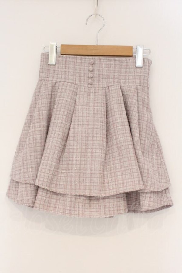 画像1: evelyn / ツイードダブルフレアスカートパンツ  ピンク O-26-03-10-065-LO-PA-IG-OS (1)