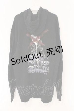 画像: NieR Clothing / プリントパーカー  ブラック バックローズ O-26-03-10-066-PU-TO-IG-OS