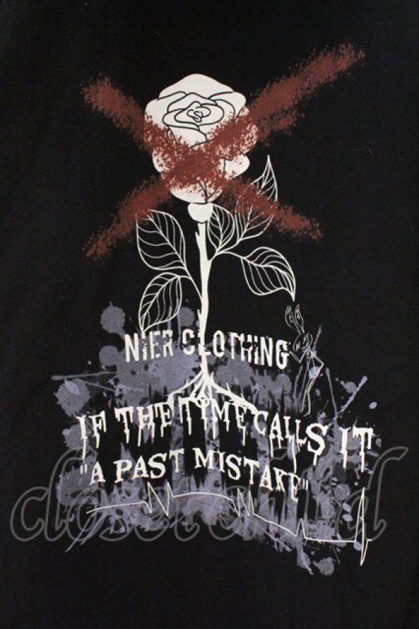 画像2: NieR Clothing / プリントパーカー  ブラック バックローズ O-26-03-10-066-PU-TO-IG-OS (2)