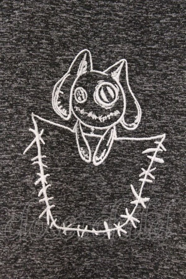画像2: NieR Clothing / 刺繍Tシャツ  グレー O-26-03-10-068-PU-TO-IG-OS (2)