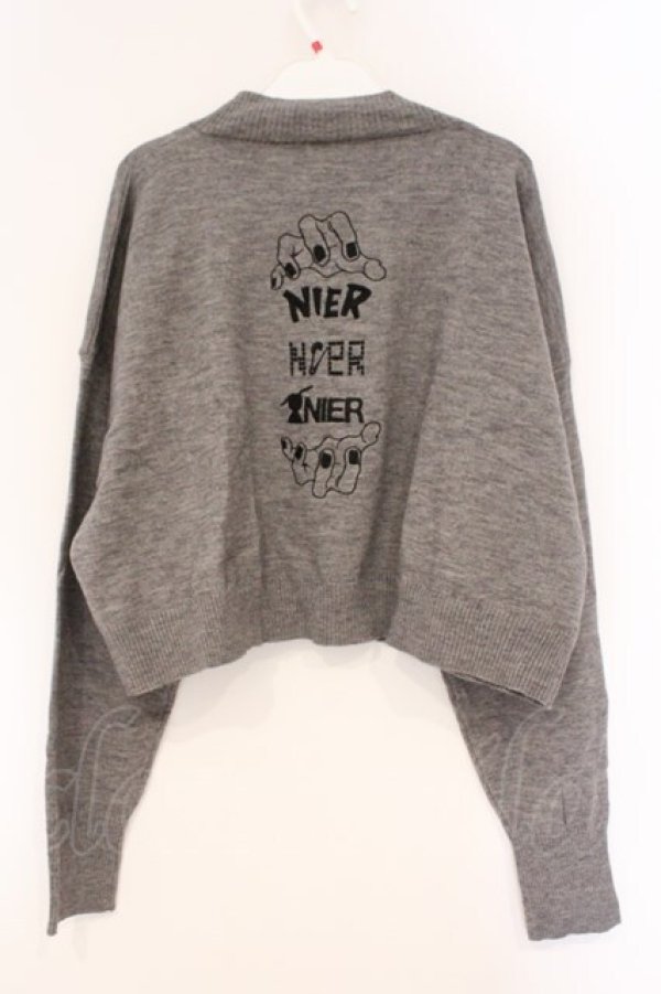 画像3: NieR Clothing / NieRクロップド丈カーディガン  グレー O-26-03-10-071-PU-TO-IG-OS (3)