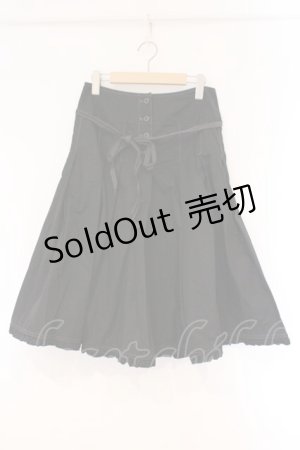 画像: PINK HOUSE / ピコフリルデニムライクスカート  クロ O-26-03-10-007-LO-SK-IG-OS