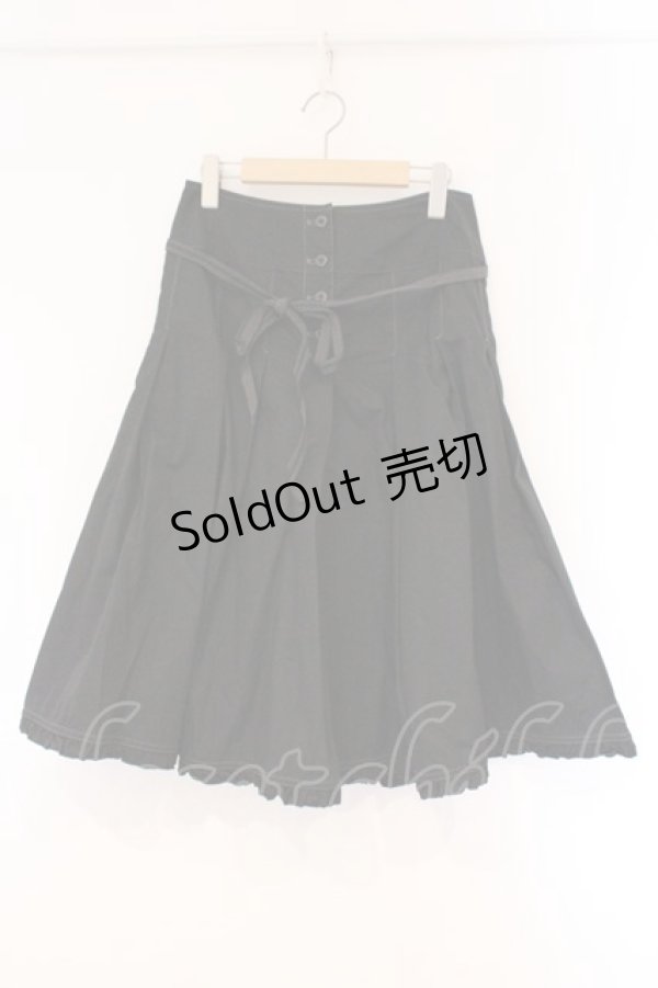 画像1: PINK HOUSE / ピコフリルデニムライクスカート  クロ O-26-03-10-007-LO-SK-IG-OS (1)