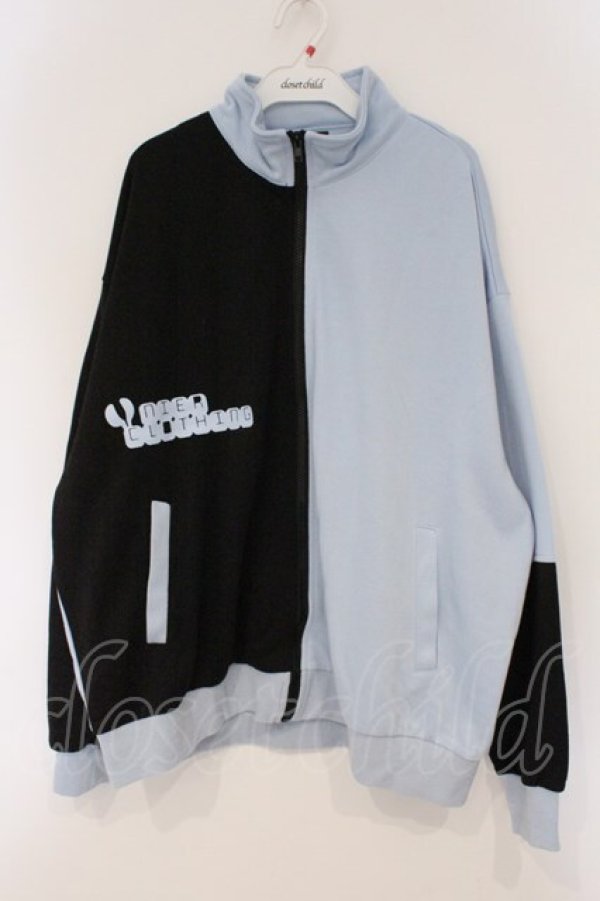 画像1: NieR Clothing / バイカラーブルゾン F ブラック×ブルー O-26-03-10-074-PU-BL-OW-OS (1)