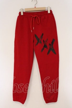 画像: NieR Clothing / プリントスウエットパンツ  レッド ××× O-26-03-10-079-PU-PA-IG-OS