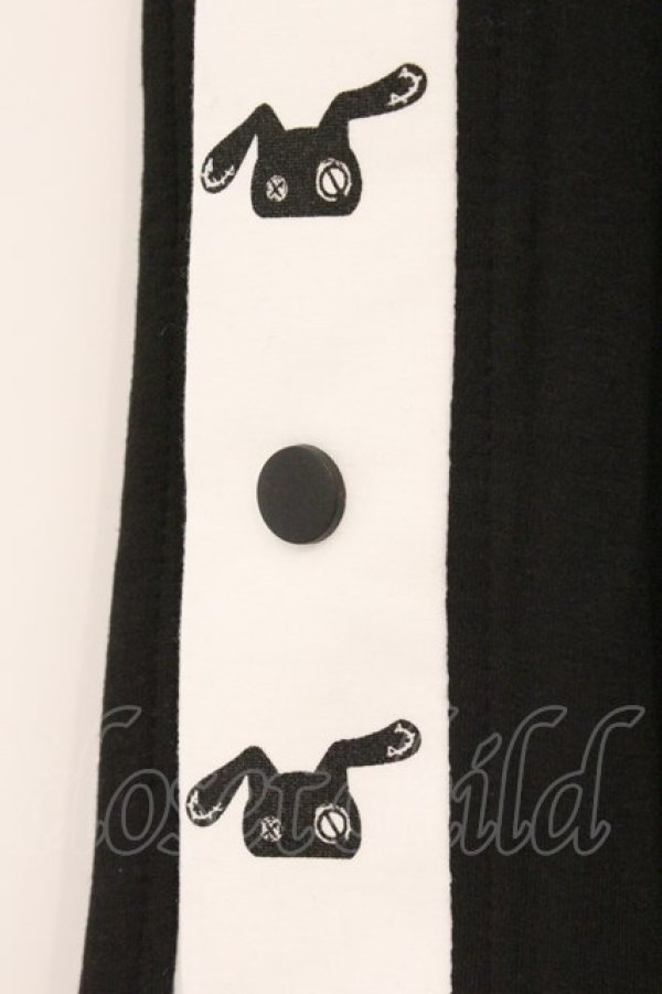 画像2: NieR Clothing / サイドボタンハーフパンツ  ブラック×ホワイト O-26-03-10-085-PU-PA-IG-OS (2)