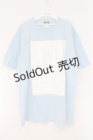画像: NieR Clothing / プリントTシャツ XL サックス O-26-03-10-089-PU-TS-IG-OS