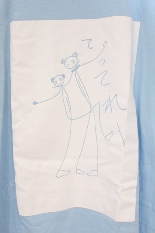 画像2: NieR Clothing / プリントTシャツ XL サックス O-26-03-10-089-PU-TS-IG-OS (2)