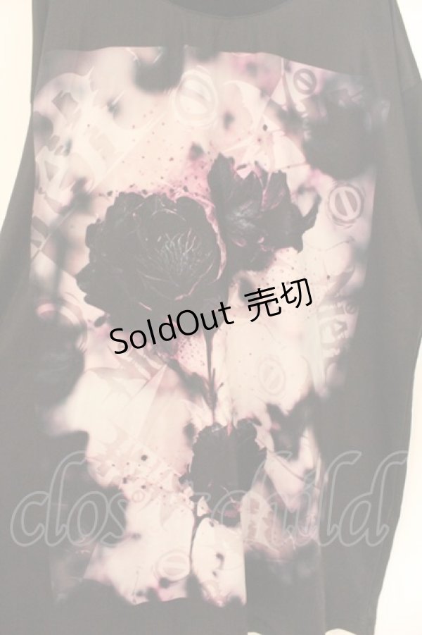 画像2: NieR Clothing / 転写pt半袖シャツ  ブラック フラワー O-26-03-10-093-PU-BL-IG-OS (2)