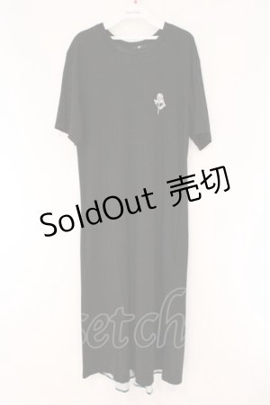 画像: NieR Clothing / BACK ROSEマキシ丈ワンピース  ブラック×グリーン ローズ O-26-03-10-096-PU-OP-IG-OS