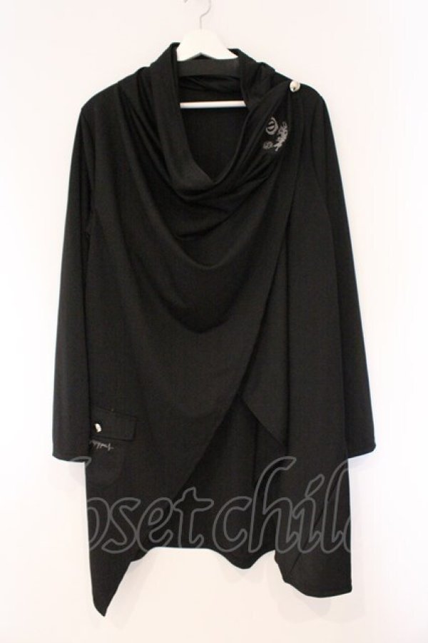 画像1: NieR Clothing / DRAPE COAT JACKET ジャケット  ブラック O-26-03-10-097-PU-JA-IG-OS (1)