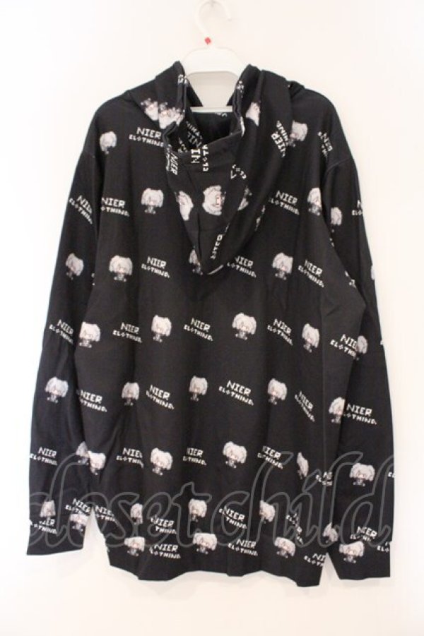 画像3: NieR Clothing / 転写ZIPパーカー  ブラック　ビット擬人化 O-26-03-10-102-PU-TO-IG-OS (3)