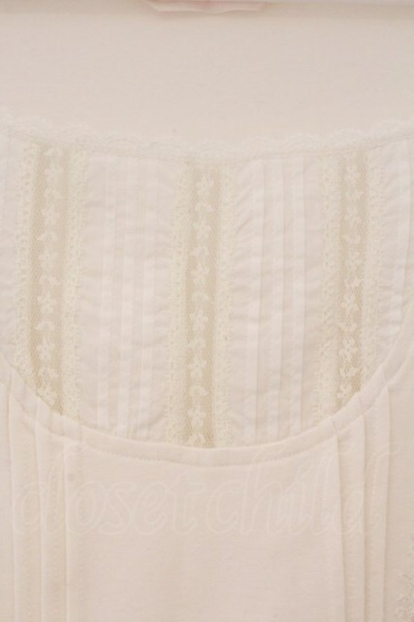 画像2: PINK HOUSE / 裾刺繍ローン切り替えカットワンピース  シロ O-26-03-10-009-LO-OP-IG-OS (2)