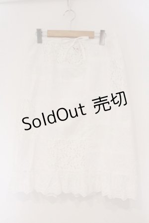 画像: PINK HOUSE / レーススパッチワークスカート  シロ O-26-03-10-106-LO-SK-IG-OS