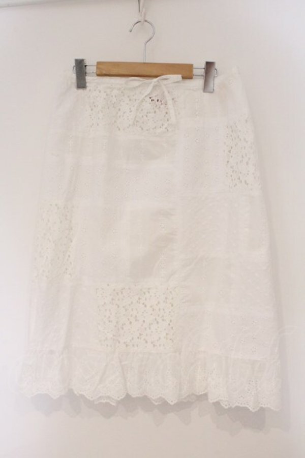 画像1: PINK HOUSE / レーススパッチワークスカート  シロ O-26-03-10-106-LO-SK-IG-OS (1)