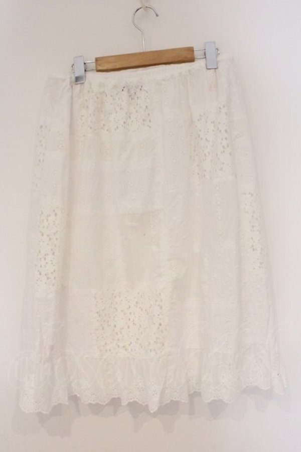 画像4: PINK HOUSE / レーススパッチワークスカート  シロ O-26-03-10-106-LO-SK-IG-OS (4)