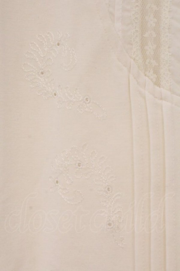 画像3: PINK HOUSE / 裾刺繍ローン切り替えカットワンピース  シロ O-26-03-10-009-LO-OP-IG-OS (3)