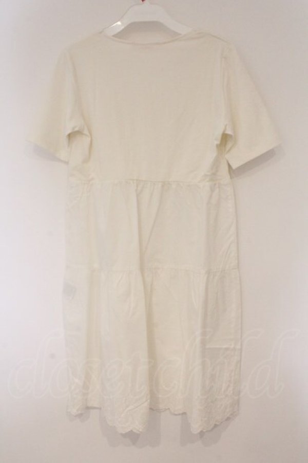 画像5: PINK HOUSE / 裾刺繍ローン切り替えカットワンピース  シロ O-26-03-10-009-LO-OP-IG-OS (5)