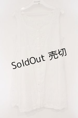 画像: PINK HOUSE / レース配色ノースリーブブラウス  シロ O-26-03-10-010-LO-TO-IG-OS