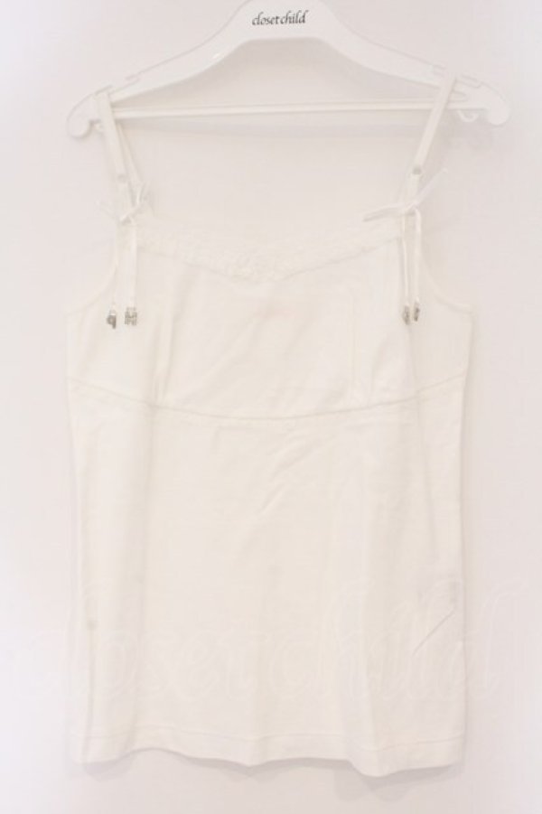 画像1: PINK HOUSE / ロゴチャームキャミソール L シロ O-26-03-10-011-LO-TO-IG-OS (1)