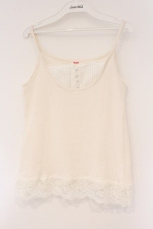 画像: PINK HOUSE / タックヨークテレコキャミソール  シロ O-26-03-10-002-LO-TO-IG-OS