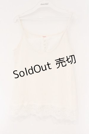画像: PINK HOUSE / タックヨークテレコキャミソール  シロ O-26-03-10-002-LO-TO-IG-OS