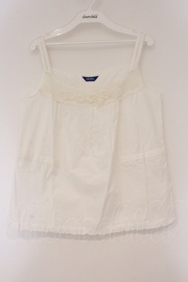 画像1: PINK HOUSE / タックモチーフキャミソール  シロ O-26-03-10-013-LO-TO-IG-OS (1)